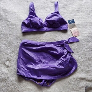 Vintage‎ Deadstock Ceeb Purple Two Piece Swimsuit NWT